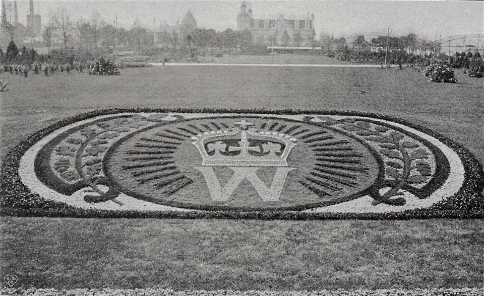 Internationale Kunst- und Gartenbauausstellung Düsseldorf 1904, Teppichbeet der Gebrüder Gießmeyer, Frankfurt-Bockenheim