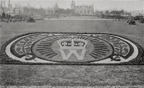 Internationale Kunst- und Gartenbauausstellung Düsseldorf 1904, Teppichbeet der Gebrüder Gießmeyer, Frankfurt-Bockenheim