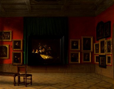 Interior of the Rembrandt Room in the Mauritshuis in 1884 by Antoon François Heijligers Mauritshuis 1055