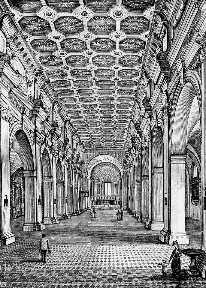 Interno di Santa Maria di Collemaggio (xilografia)