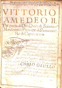 Investitura de beni resi feudali e soldi sei a favore di Carlo Giulio nell'anno 1688