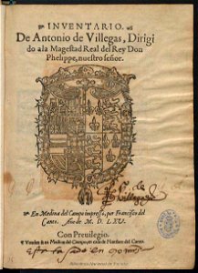Inventario 1565 Antonio de Villegas