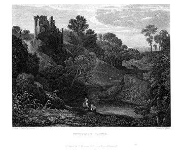 Inverwick Castle engraving by William Miller after Rev J Thomson