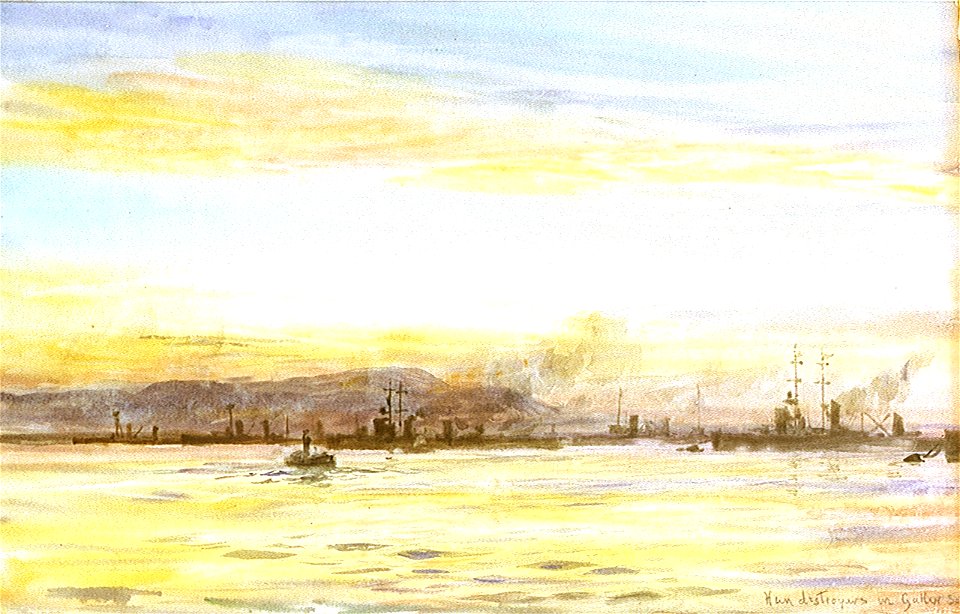 Interned German destroyers in Gutta Sound, Scapa Flow, 1918 RMG PW0907