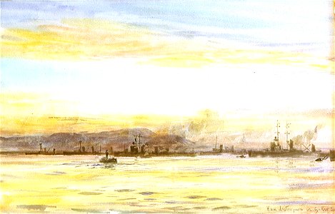 Interned German destroyers in Gutta Sound, Scapa Flow, 1918 RMG PW0907