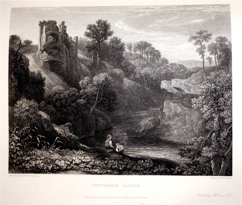 Inverwick castle by William Miller after Rev J Thomson