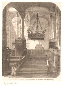 Interieur van de Kathedraal van de Ontslapenis van de Moeder Gods, te Moskou Cathedral of the Assumption, in the Kremlin, wherein the emperor of Russia was crowned (titel op object), RP-P-2018-1821