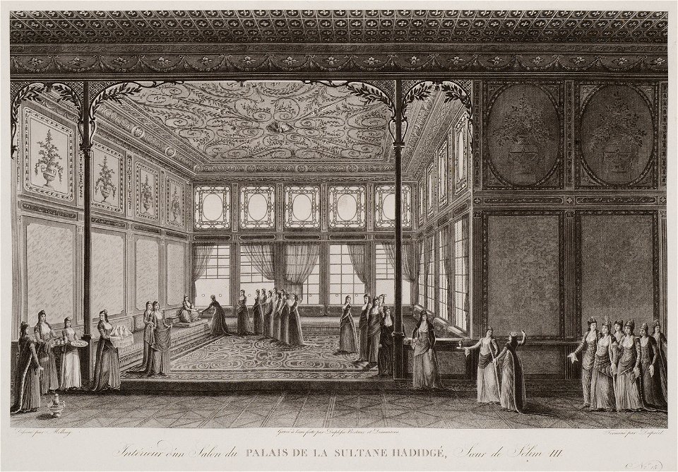 Intérieur d'un salon du Palaisde la Sultane Hadidgé, soeur de Sélim III - Melling Antoine Ignace - 1819