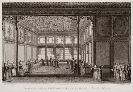Intérieur d'un salon du Palaisde la Sultane Hadidgé, soeur de Sélim III - Melling Antoine Ignace - 1819