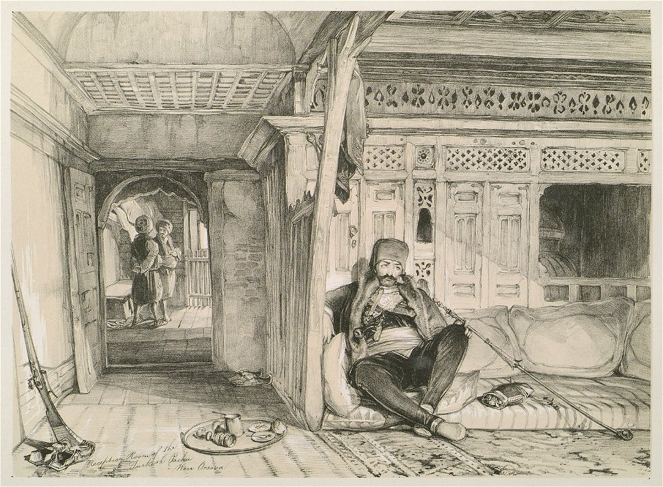 Interior of the residence of the Pasha, New Orsova - Lewis John F - 1838