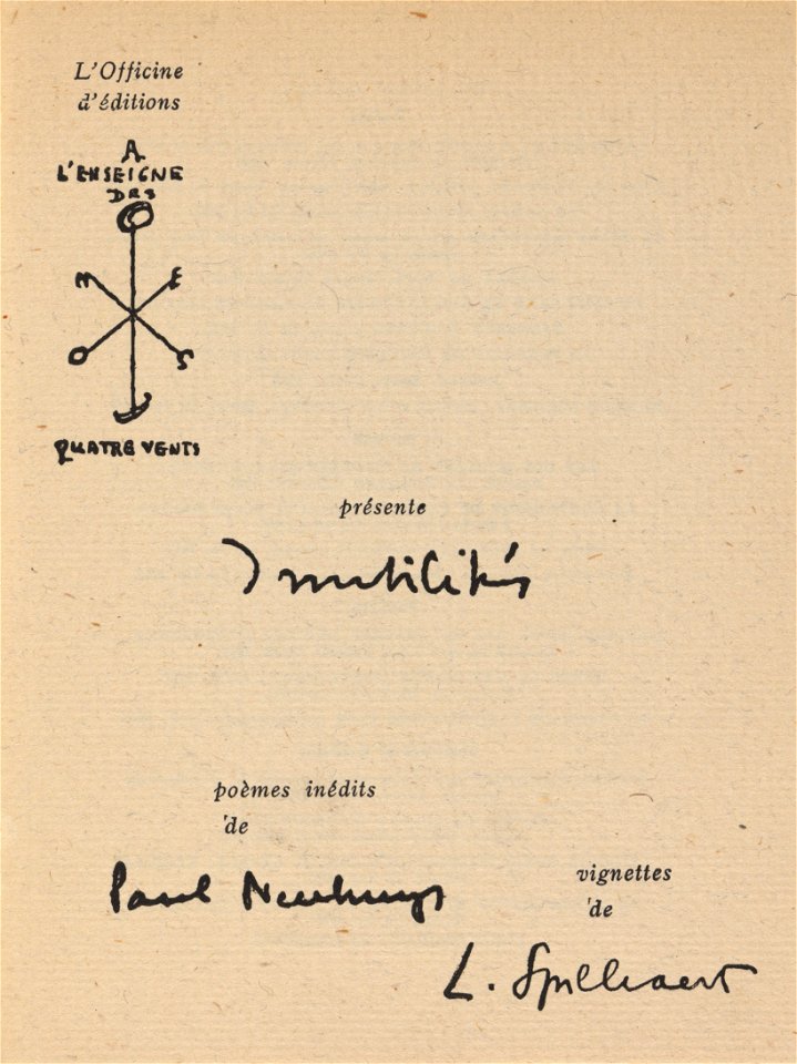 Inutilités. Poèmes., Léon Spilliaert, Paul Neuhuys (L'Officine d'éditions À l'Enseigne des Quatre Vents, K. Resseler), Mu.ZEE Oostende, SM002516 (1)
