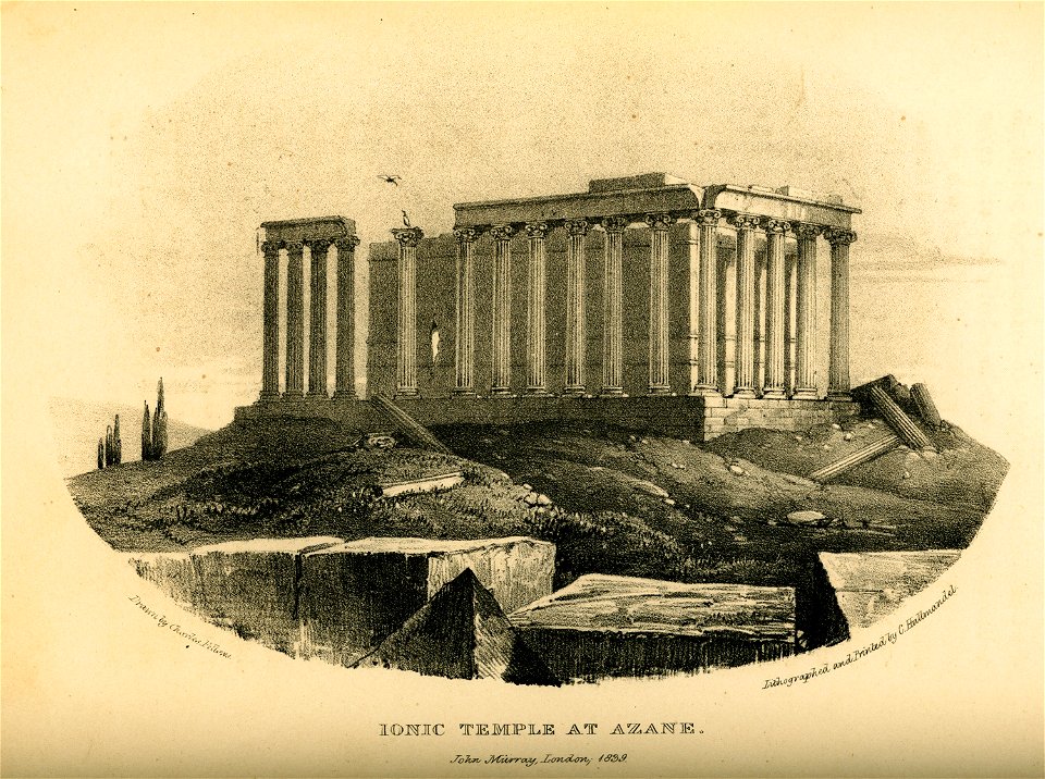 Ionic temple at Azane - Fellows Charles - 1839