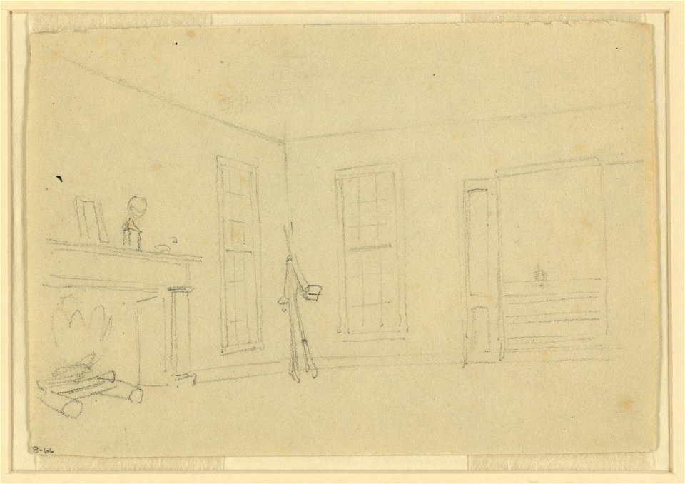 Interior of room showing fireplace & windows LCCN2004661036