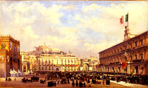 Ippolito Caffi - Vittorio Emanuele a Napoli (7.11.1860)
