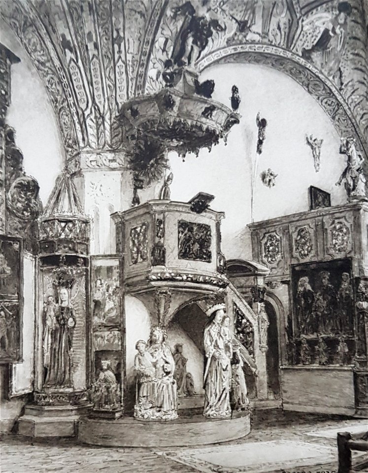 Interiör Enångers kyrka x Ferdinand Boberg