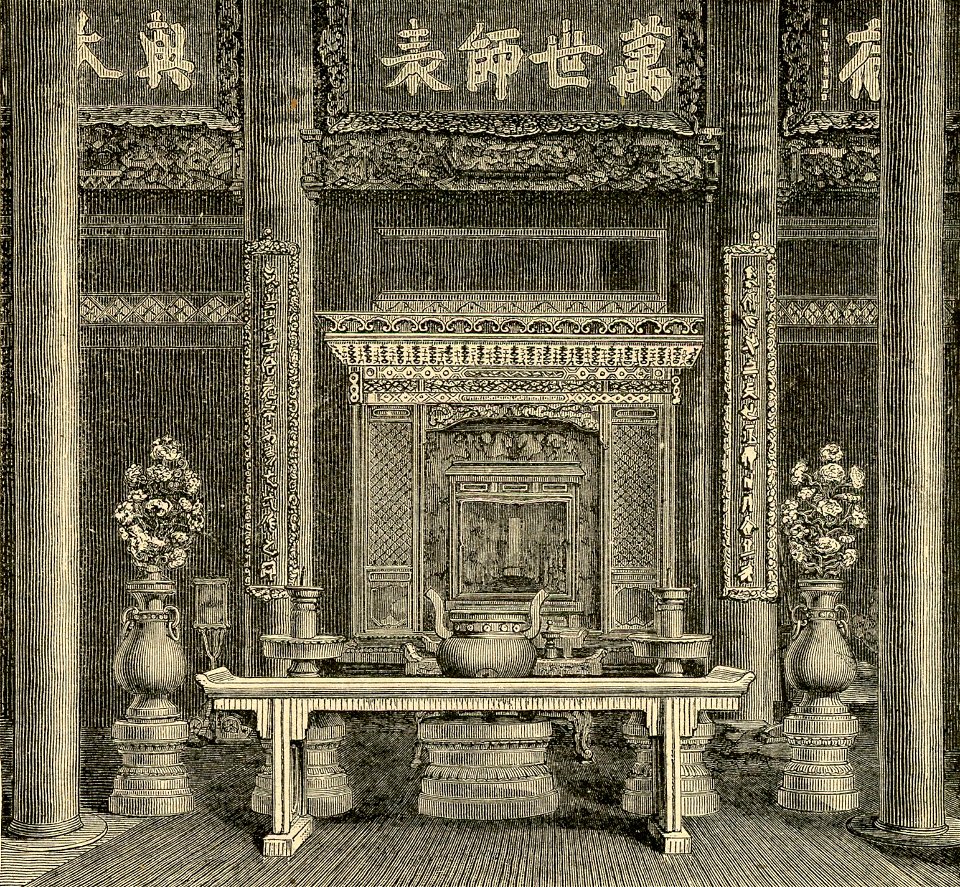Interno del tempio di Confucio a Pechino