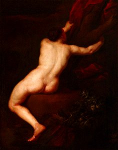Irish School (possibly) - An Academic Male Nude Seen from Behind, Clasping a Tree Trunk - 836202 - National Trust
