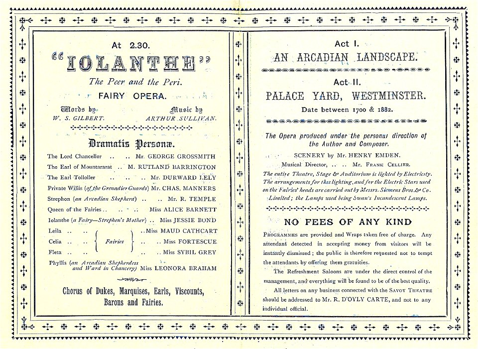 Iolanthe Programme Inside