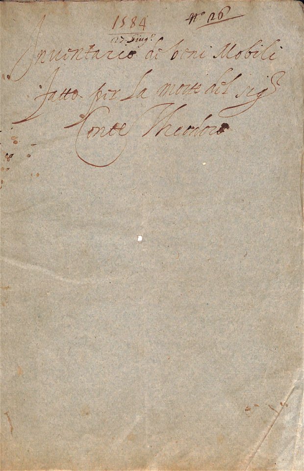 Inventario dei beni mobili fatto per la morte del conte Theodoro San Giorgio di Biandrate