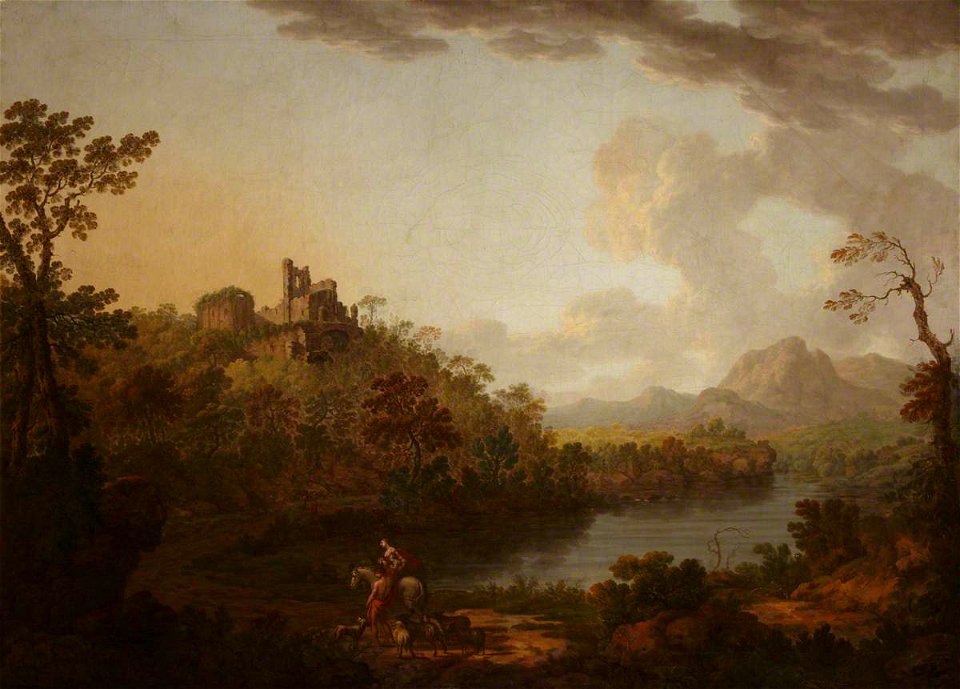 Irish School - Ruined Castle on a Hill by a River - 225709 - National Trust