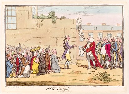 Irish gratitude' (Henry Flood; Henry Grattan; Edmond Sexton Pery, Viscount Pery) by James Gillray