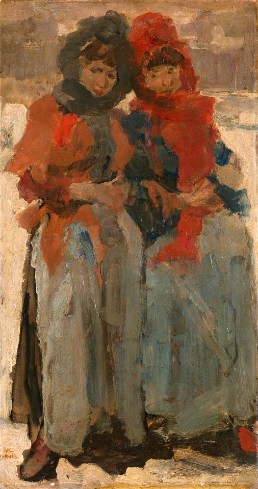 Isaac Israëls - Twee meisjes in de sneeuw