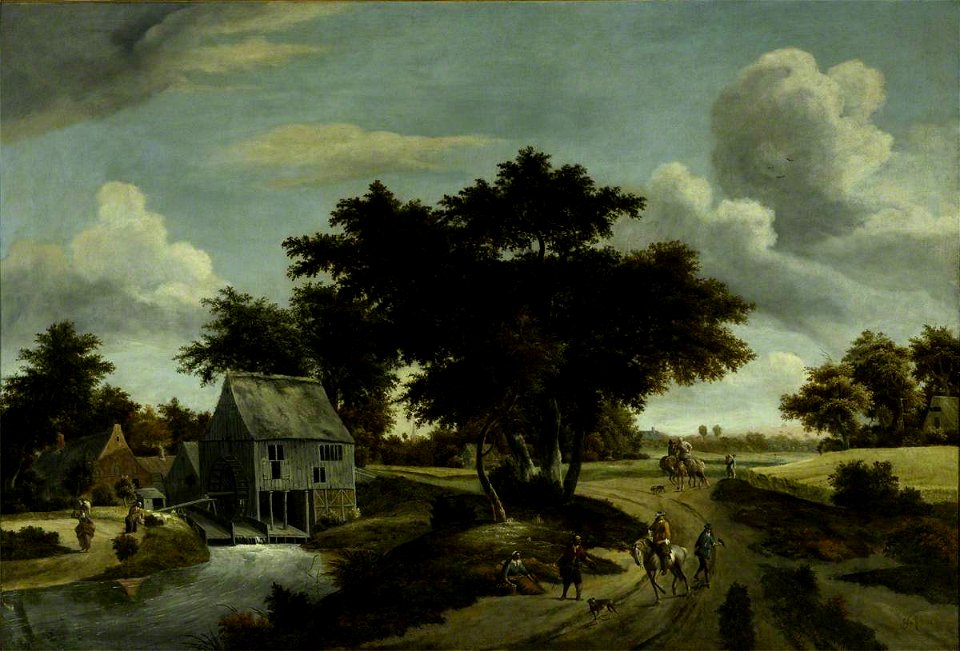 Isaac Koene (c.1638-1713) - A Wooded Landscape with a Mill - 227689 - National Trust