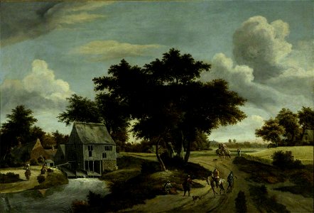 Isaac Koene (c.1638-1713) - A Wooded Landscape with a Mill - 227689 - National Trust
