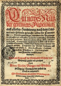 Isaac Ries Ein newes Nutzbar gerechnetes Rechenbuch