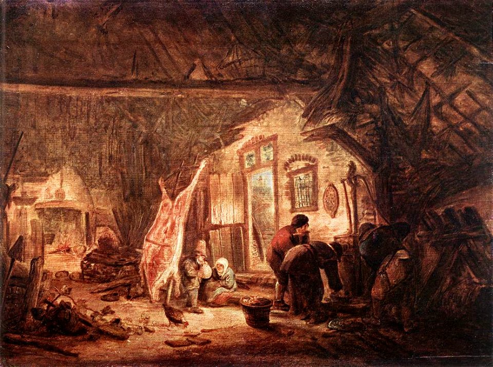 Isaac van Ostade - Pig-Killing - WGA16762