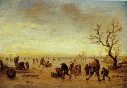 Isaac van Ostade - Winterlandschap met schaatsers - 1232 - Städel Museum