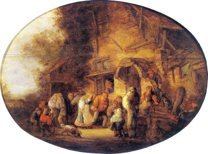 Isaac van Ostade - Een boerenbruiloft - 634 - Pushkin Museum of Fine Arts