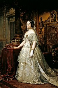 Isabel II of Spain by Federico de Madrazo. Free illustration for personal and commercial use.