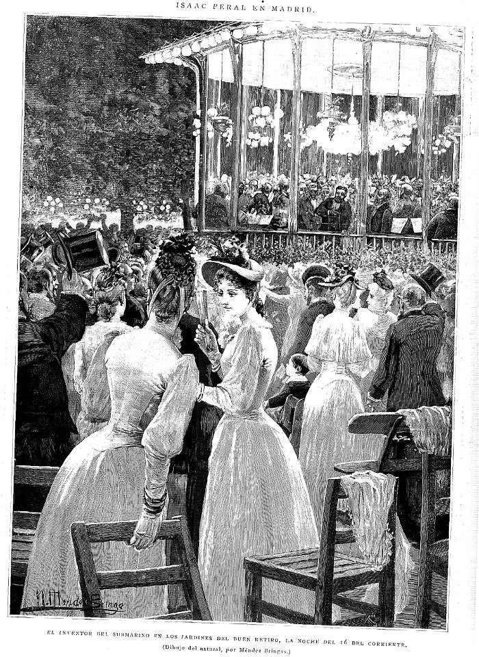 Isaac Peral, en los jardines del Buen Retiro, 16 de julio de 1890, de Méndez Bringa