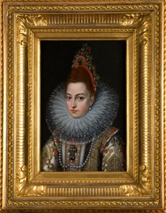 Isabella Klara Eugenia, 1566-1633, gift med ärkehertig Albrekt av Österrike (Frans Pourbus d.y.) - Nationalmuseum - 17574