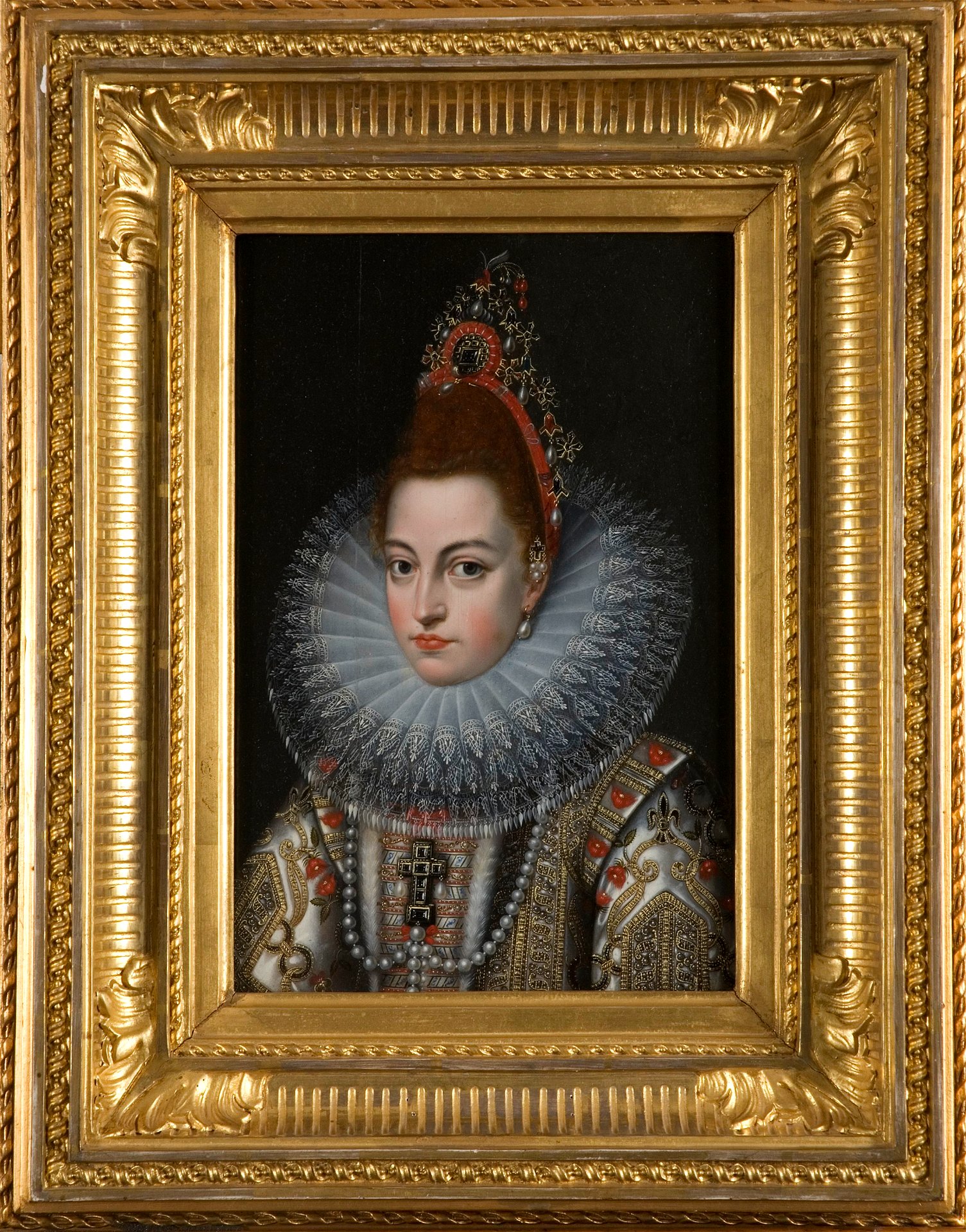 Isabella Klara Eugenia, 1566-1633, gift med ärkehertig Albrekt av Österrike  (Frans Pourbus d.y.) - Nationalmuseum - 17574 - Traditional visual art  under Public domain license