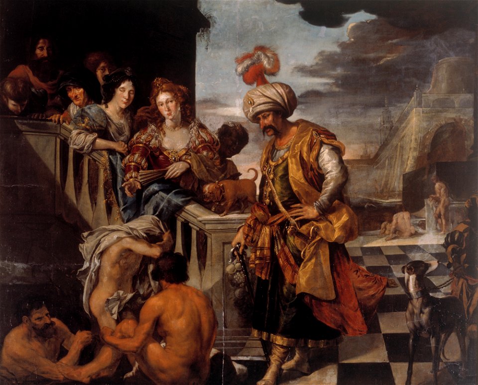 Pieter Isaacsz - Bathing in an Oriental Harbour - KMS1378 - Statens Museum for Kunst
