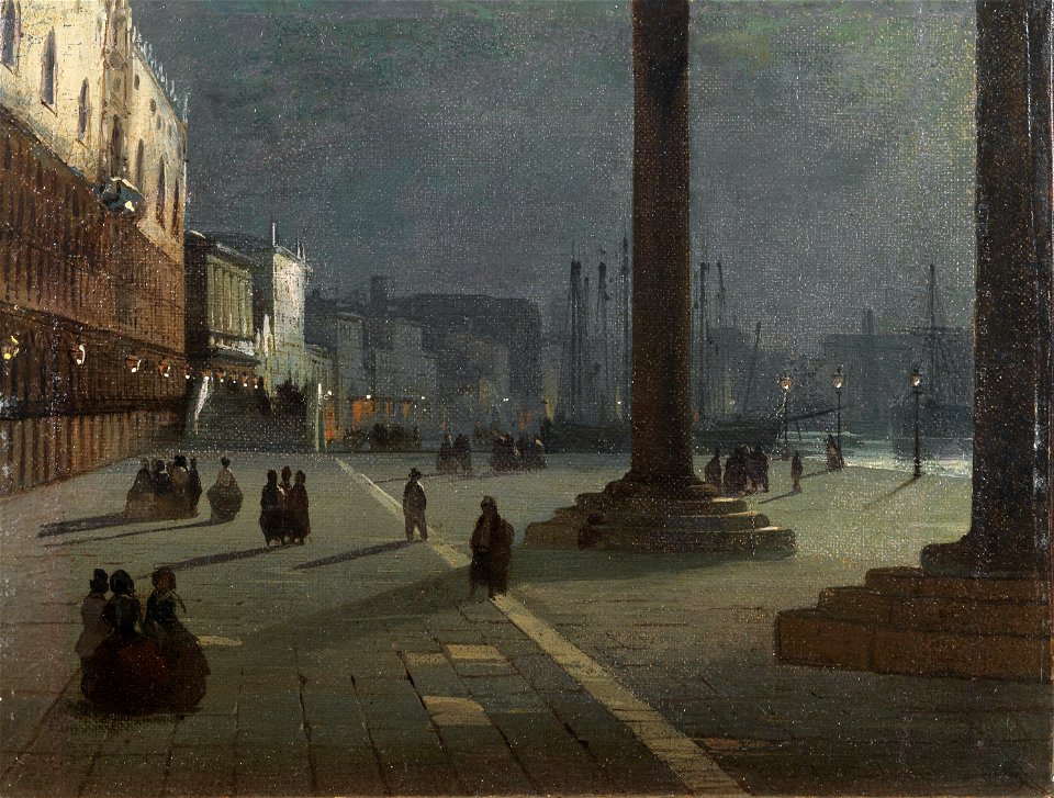 Ippolito Caffi Venezia Molo di San Marco