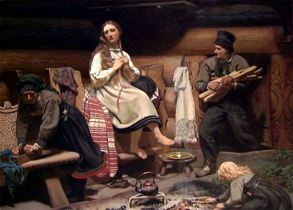 Olaf Isaachsen - Old Farm Interior from Setesdal - NG.M.01177 - National Museum of Art, Architecture and Design