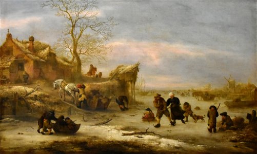 Isaac van Ostade (1621-1649) Bevroren rivier - Louvre Parijs 25-02-2019 12-13-32