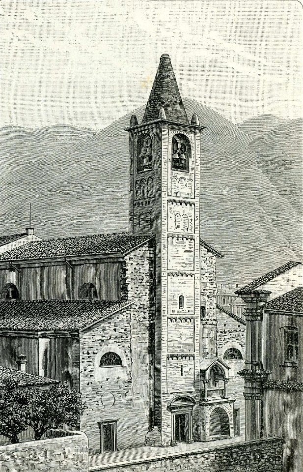Iseo chiesa parrocchiale xilografia di Barberis