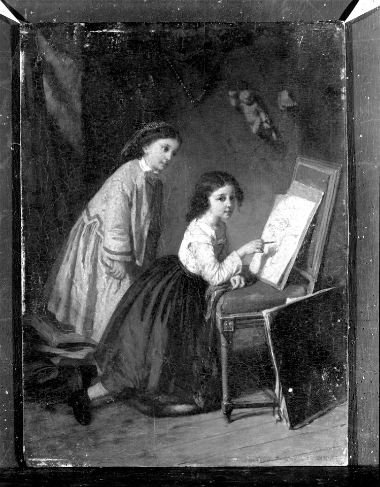Isidore Patrois - Girls Drawing - 1895.677 - Fogg Museum