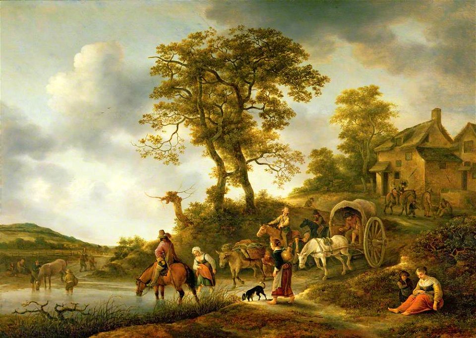 Isack van Ostade (1621-1649) - A Ford - 3751 - Guildhall Art Gallery