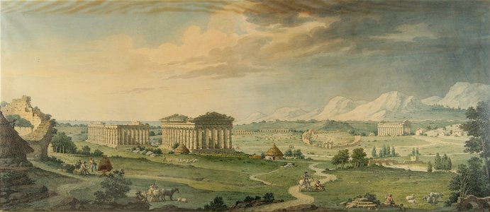 Isidro González Velázquez - Vista de las magníficas ruinas de la antigua ciudad de Pesto. - Google Art Project