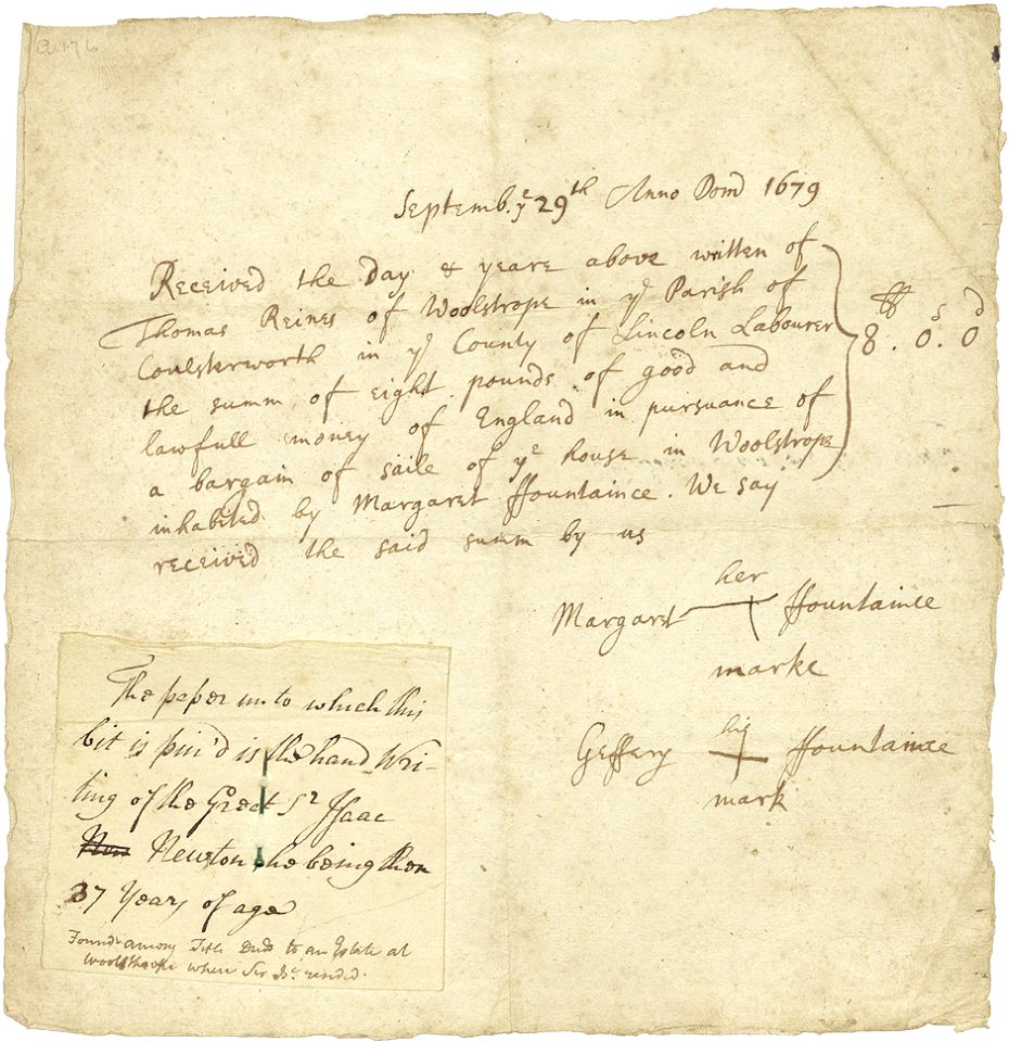 Isaac Newton receipt