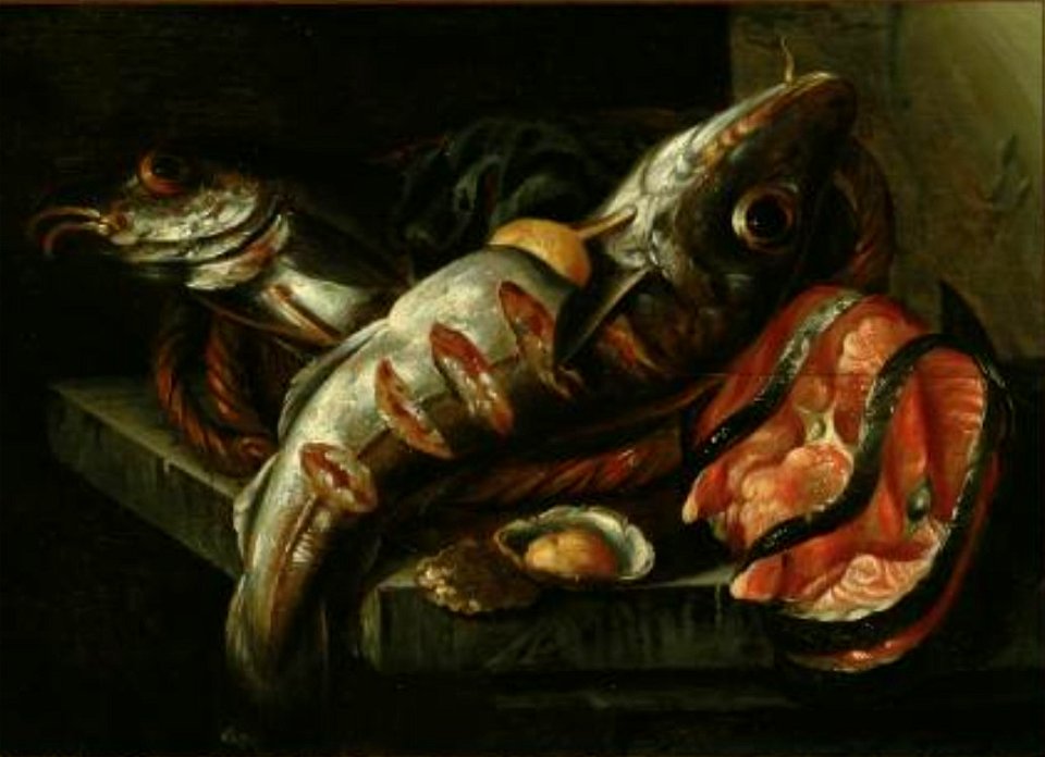 Isaac van Duynen - Still life of fish