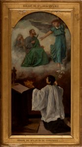 Isidore Patrois - Esquisse pour l'église Saint-Louis-en-l'Ile , Saint Louis de Gonzague en contemplation devant les ve - PPP4757 - Musée des Beaux-Arts de la ville de Paris