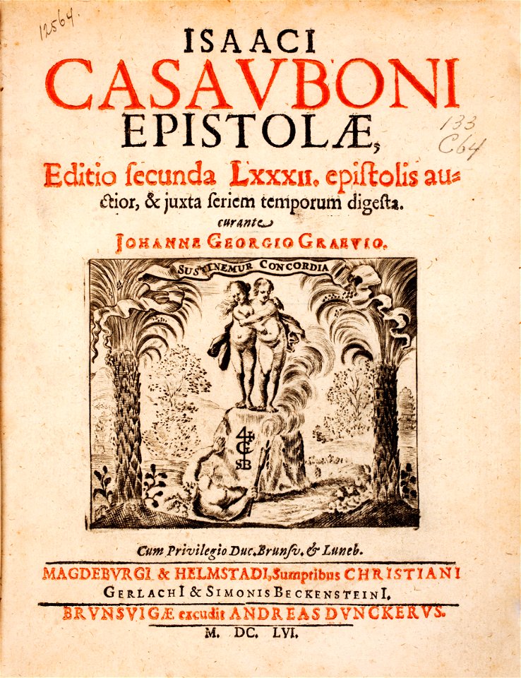 Isaac-Casaubon-Joannes-Georgius-Graevius-Epistolae MG 1206