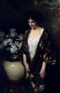 Irving R. Wiles - Brown Kimono (Portrait of Kathryn Beta la Forque) - 1909.7.77 - Smithsonian American Art Museum