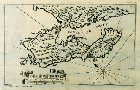 Isle de Corfu - Peeters Jacob - 1690. Free illustration for personal and commercial use.